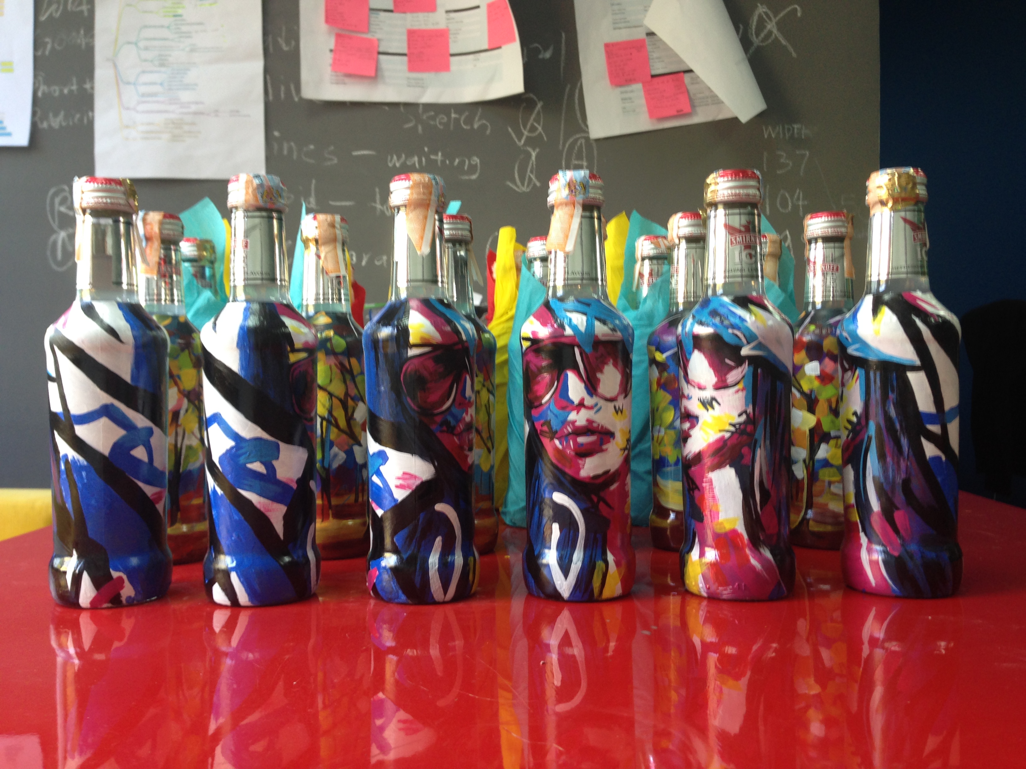 Art Misfits Painted bottles for Smirnoff 6